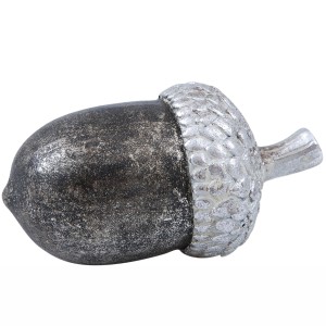 Figurka żołądź dekoracyjna srebrna 13 cm jesień i Boże Narodzenie