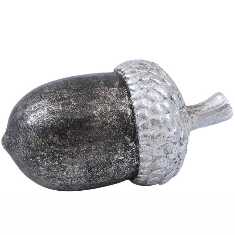 Figurka żołądź dekoracyjna srebrna 13 cm jesień i Boże Narodzenie