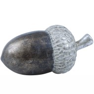 Figurka żołądź dekoracyjna srebrna 16 cm jesień i Boże Narodzenie
