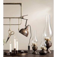 Lampa z klipsem metalowa postarzany srebrny loft E27