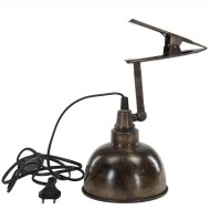 Lampa z klipsem metalowa postarzany srebrny loft E27