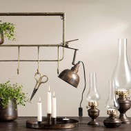 Lampa z klipsem metalowa postarzany srebrny loft E27