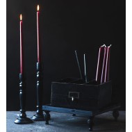 Drewniane pudełko organizer czarne z 3 przegrodami 26x24x12 cm