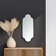 Lustro metalowe czarne loft w wyjątkowym kształcie 110x45 cm