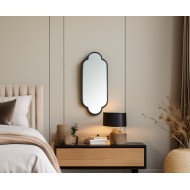 Lustro metalowe czarne loft w wyjątkowym kształcie 110x45 cm