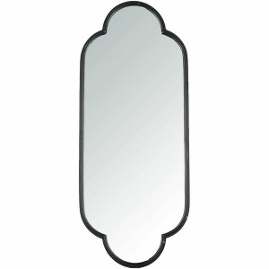 Lustro metalowe czarne loft w wyjątkowym kształcie 110x45 cm