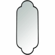 Lustro metalowe czarne loft w wyjątkowym kształcie 110x45 cm