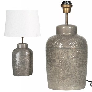 Lampa stołowa szara ceramiczna bez klosza 42 cm E27
