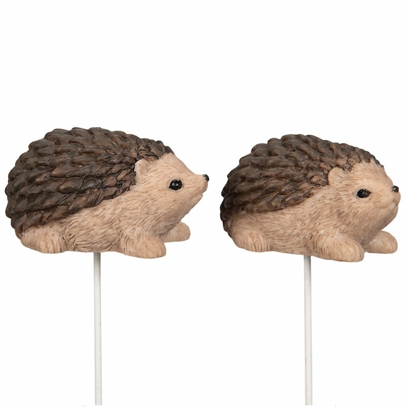 Ozdoba do doniczki jeże dekoracyjne na patyku zestaw 2 szt.