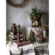 Dekoracyjne figurki szachowe imitacja drewna zestaw 6 szt.