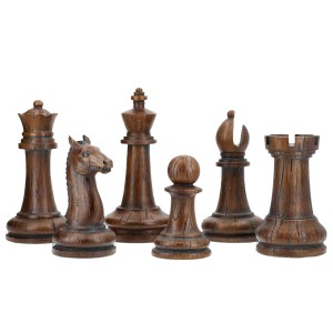 Dekoracyjne figurki szachowe imitacja drewna zestaw 6 szt.