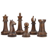 Dekoracyjne figurki szachowe imitacja drewna zestaw 6 szt.