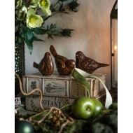 Dekoracyjne figurki ptaki imitacja drewna zestaw 3 szt.