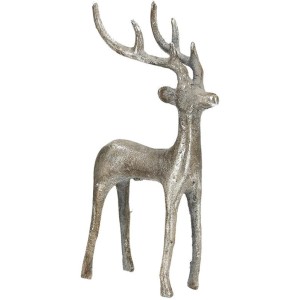 Figurka świąteczna renifer metalowy srebrny 19 cm