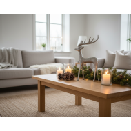 Figurka świąteczna renifer metalowy srebrny 28 cm