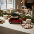 Figurka Świąteczna – Czerwone Auto z Choinką na Dachu