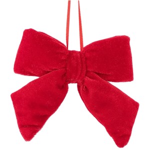 Aksamitna wstążka dekoracyjna czerwona świąteczna 11 cm