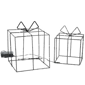 Zestaw metalowych prezentów LED do dekoracji świątecznych 2 szt.