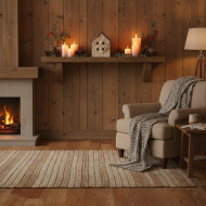 Figurka drewniana domek naturalny 16 cm