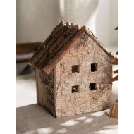 Figurka drewniana domek naturalny 16 cm