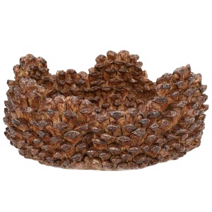 Misa dekoracyjna w kształcie szyszek brązowa 21 cm