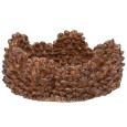 Misa dekoracyjna w kształcie szyszek brązowa 21 cm