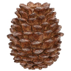 Świecznik dekoracyjny w kształcie szyszki brązowy 14 cm