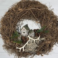 Ozdoba do doniczki domek na patyku 8 cm