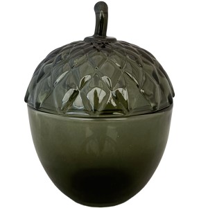 Szklany słoik żołądź z przykrywką kryształowy 15 cm