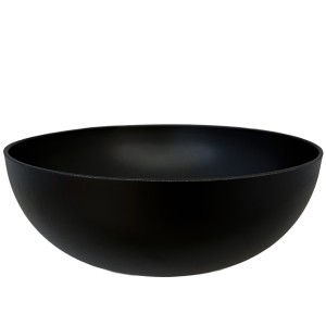 Czarna miska dekoracyjna z tworzywa sztucznego matowa okrągła