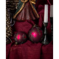 Bombki Świąteczne Czerwone 8cm Zestaw 4 szt. | Skandi.pl