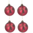 Bombki Świąteczne Czerwone 8cm Zestaw 4 szt. | Skandi.pl