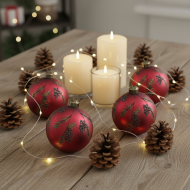 Bombki Świąteczne Czerwone 8cm Zestaw 4 szt. | Skandi.pl