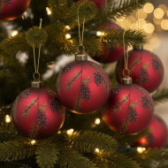 Bombki Świąteczne Czerwone 8cm Zestaw 4 szt. | Skandi.pl
