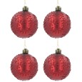 Bombki Świąteczne Czerwone 8cm Zestaw 4 szt. | Skandi.pl