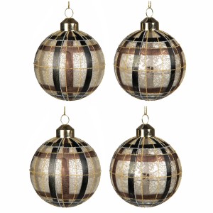 Bombki Świąteczne Złote 8cm Zestaw 4 szt. | Skandi.pl