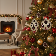 Bombki Duże z Cekinami Zestaw 2 szt. | Dekoracje Skandi.pl