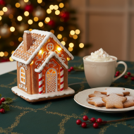 Figurka domek z piernika LED świąteczna bożonarodzeniowa