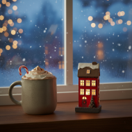 Figurka domek skandynawski LED świąteczna dekoracja bożonarodzeniowa