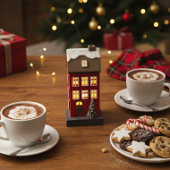 Figurka domek skandynawski LED świąteczna dekoracja bożonarodzeniowa