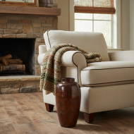 Podłogowy Metalowy Wazon w Stylu Loft - Rdzawy Brąz z Połyskiem