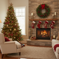 Wianek świąteczny sztuczny świerk 66 cm dekoracja na drzwi lub stół