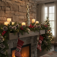 Metalowa choinka dekoracyjna 56 cm srebrna figurka świąteczna