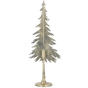 Świecznik choinka metalowa 54 cm złoty kandelabr świąteczny