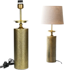 Lampa stołowa złota 52 cm metalowa podstawa bez klosza E27 styl retro