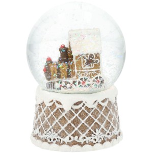Kula śnieżna z piernikowym domkiem 13 cm dekoracja świąteczna szklana