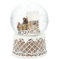 Kula śnieżna z piernikowym domkiem 13 cm dekoracja świąteczna szklana