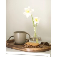 Taca drewniana mango z uchwytami 40x25 cm styl loft i boho