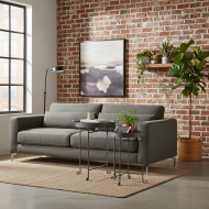 Zestaw 2 metalowych stolików loft czarnych postarzanych z tacami