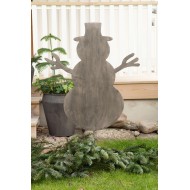 Metalowy bałwan ozdoba ogrodowa do wbicia szary loft 120 cm